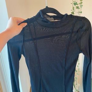 Semi sheer black top - aritzia